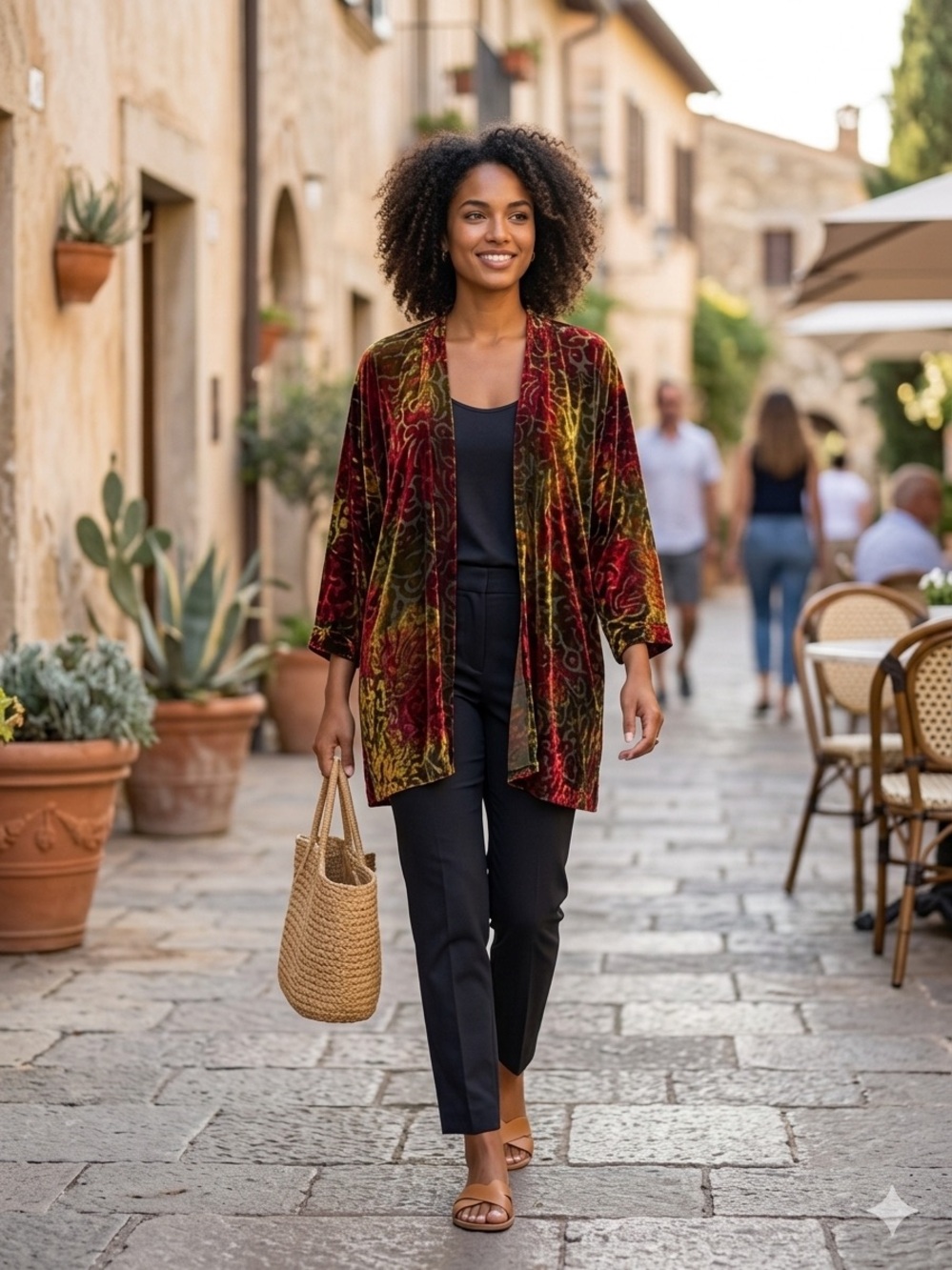 A Touch of Class Vintage Silk Blend Velvet Burnout Floral Cardigan Jacket
